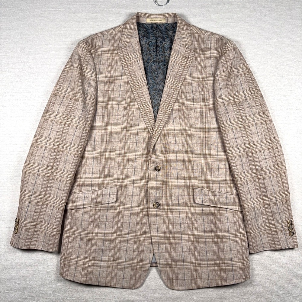 Joseph Abboud Joe Slim Fit Blazer Mens Size 46L Long Linen Cotton Blend